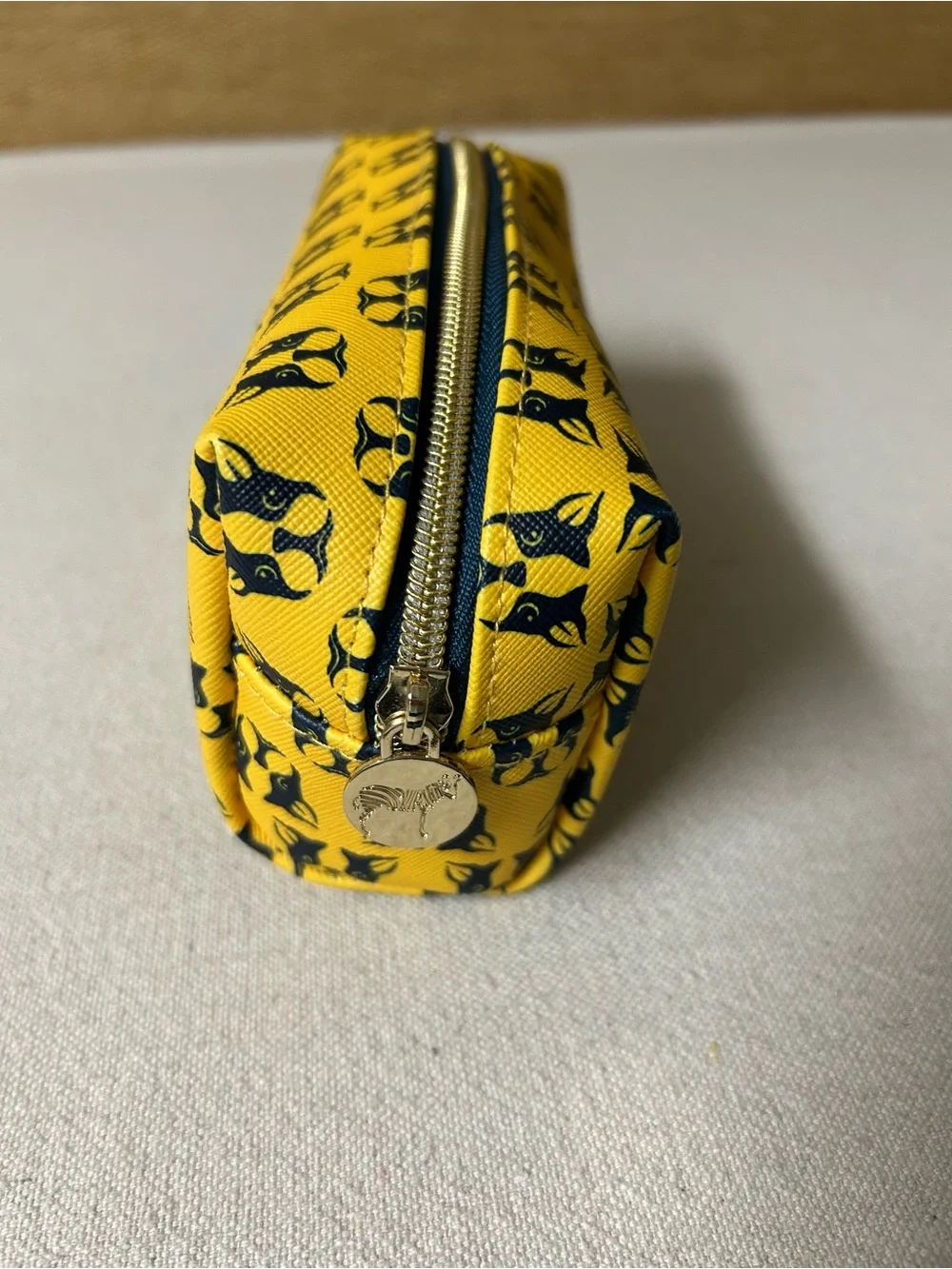 Dabney Lee Cosmetic Bag Yellow Black French Bulldog/Boston Terrier